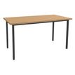 Table de réunion Rectangulaire - 120 x 60 cm - Pieds carrés anthracite - imitation hêtre